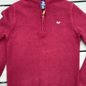 Vineyard Vines Boys Burgundy 1/4 Zip-Up Sweater
